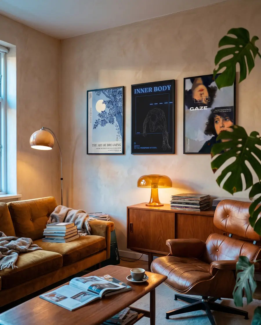 Look 03: three posters styled in a room
