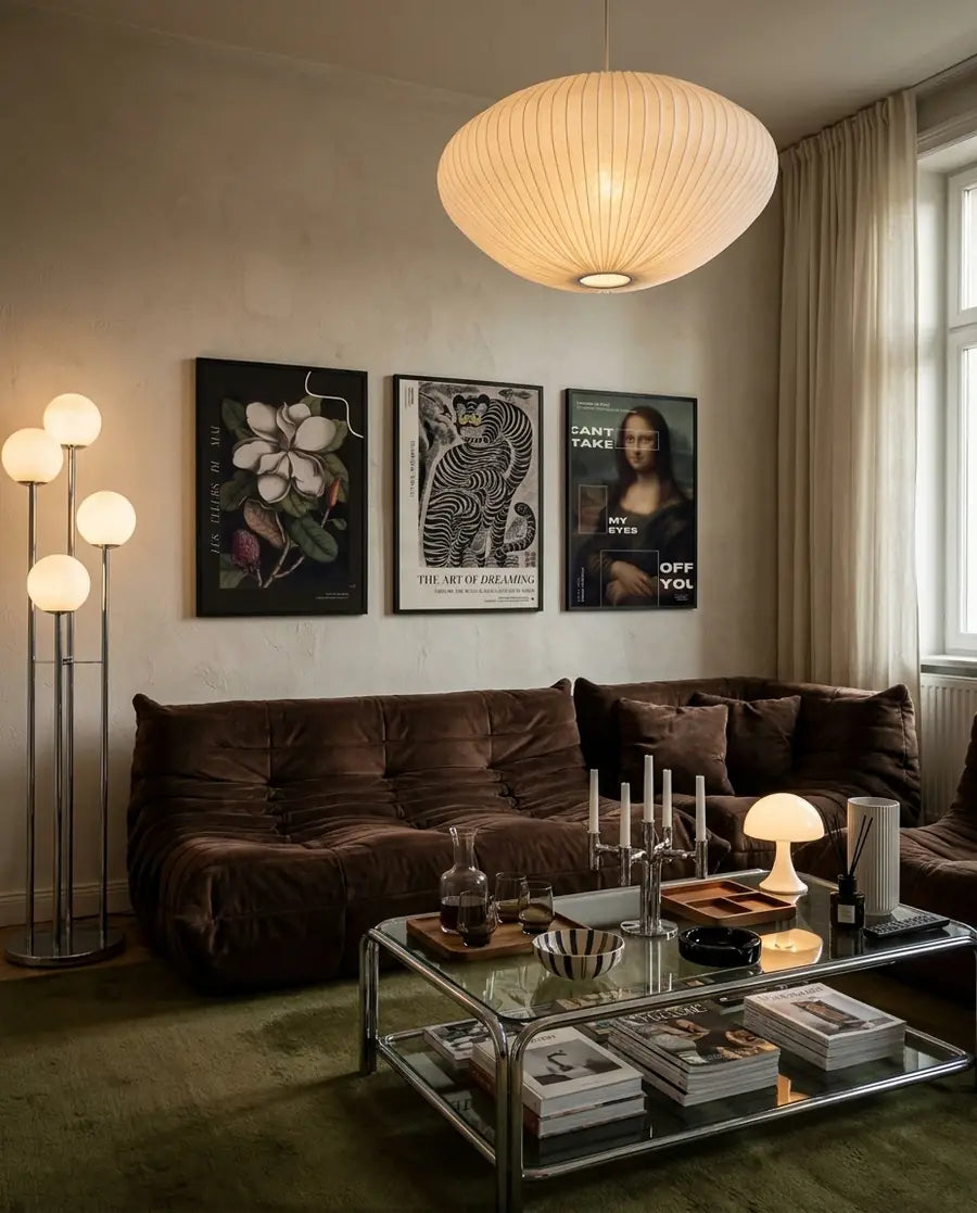 Look 02: three posters styled in a room